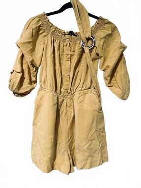 Zara Sunbeam Yellow Off-Shoulder Romper